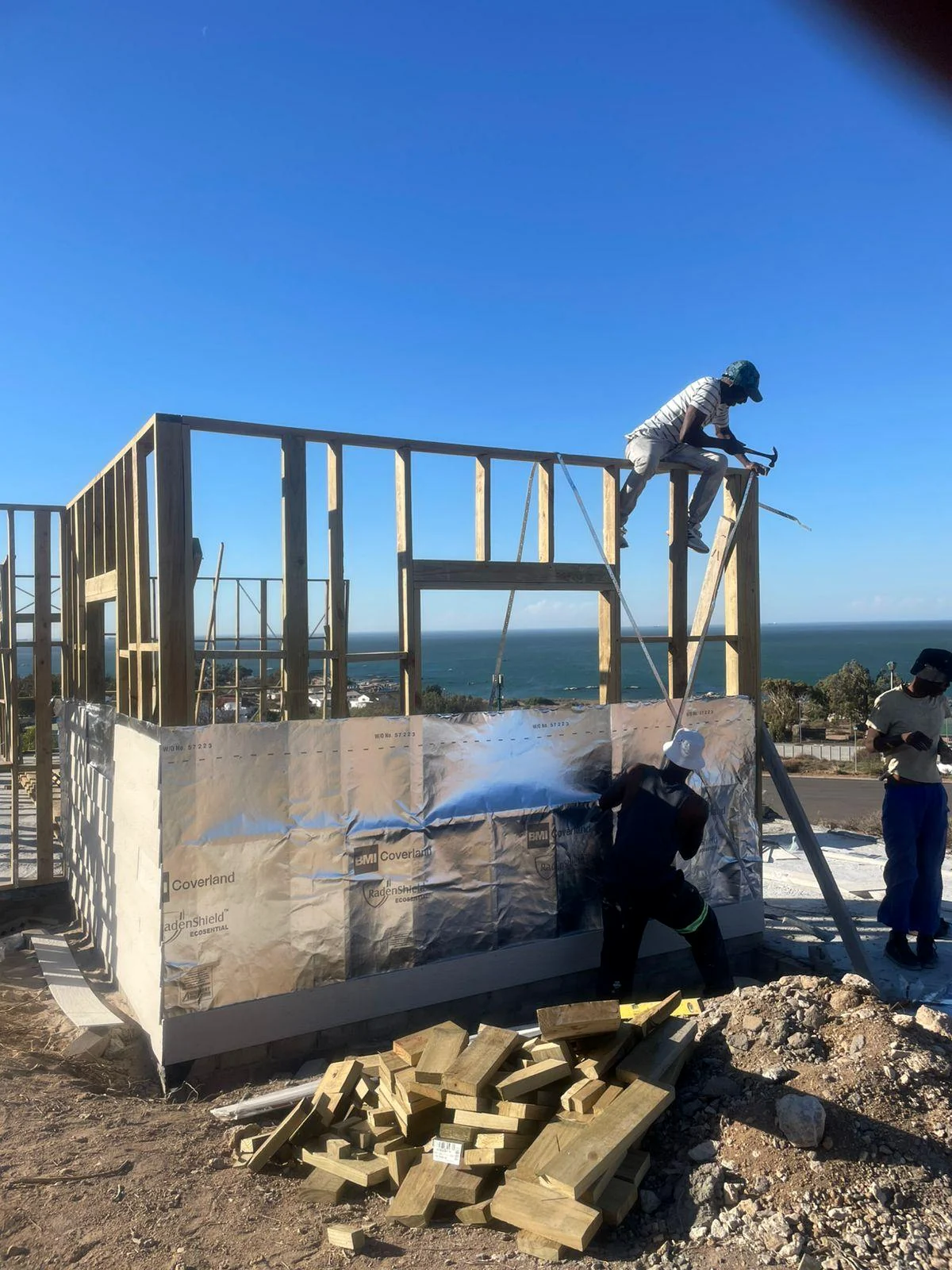 Timber wall framing stage